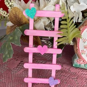 🆓free with purchase 🆓Pink Ladder with Colorful Heart Accents